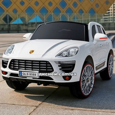 Детский электромобиль M 3289 EBLR-1, Porsche с кожаным сиденьем, белый